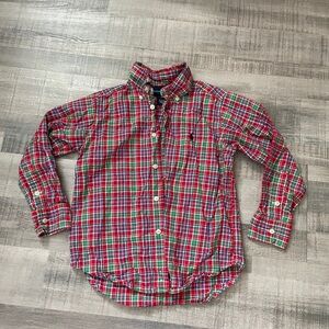 Boy’s Ralph Lauren Plaid Shirt - Red and Green